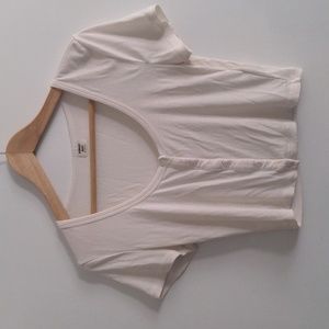 Cropped button down knit top